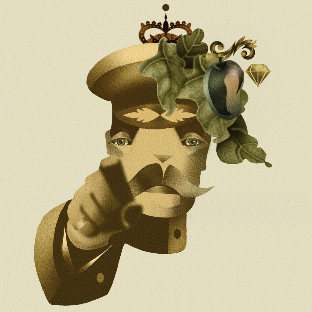 a statue of a horse with a flower on it 